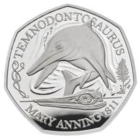 Tales of the Earth: Temnodontosaurus 50p Srebro 2021 Proof