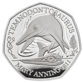 Tales of the Earth: Temnodontosaurus 50p Srebro 2021 Proof