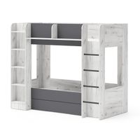 Antresola łóżko piętrowe FUJI craft biały / grafit
