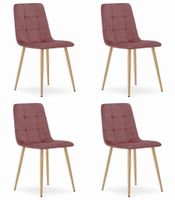 Krzesło tapicerowane różowe KARA aksamit 4 szt loft nowoczesne kuchnia