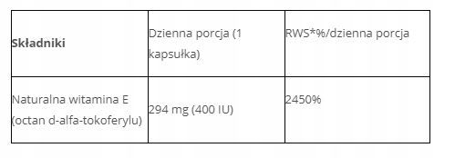 ALINESS Witamina E 400iu 100ka NATURALNA Tokoferyl zdjęcie 5
