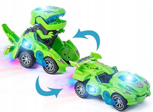 AUTO ROBOT DINOZAUR ZMIENIA JEŹDZI GRA ŚWIECI LED na Arena.pl