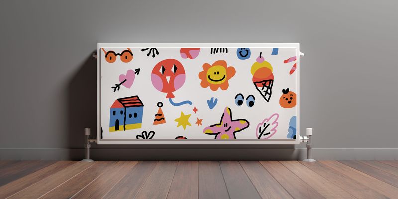 MATA Magnetyczna Na Grzejnik Kolorowe Postacie Komiks 90cm x 60cm zdjęcie 3