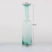 Przezroczysty Wazon Szklany -  Hydroponika - DOSKONAŁA OZDOBA Salonu Niebieski L