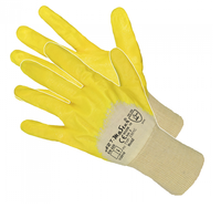 Rękawice robocze bawełniane powlekane żółtym nitrylem RNIT Ż 10-XL
