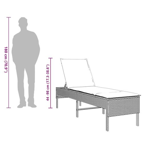 Leżak z poduszką Brązowy 55x200x44cm Polirattan na Arena.pl