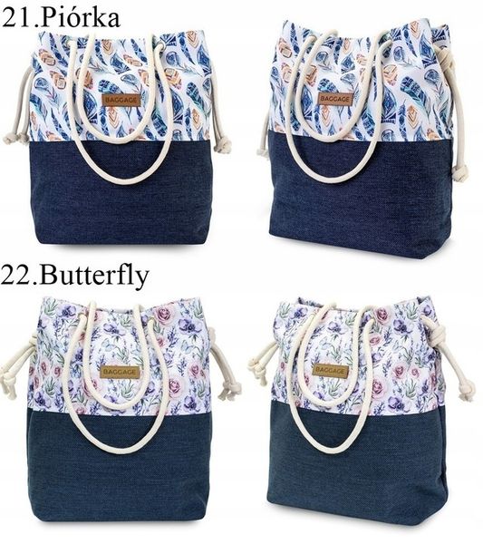TOREBKA DAMSKA WOREK SHOPPER TORBA KWIATY BAGGAGE zdjęcie 13