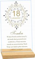 STATUETKA RAMKA 18 urodziny eleganckie wzory spersonalizowany prezent