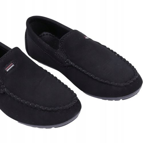 CZARNE MOKASYNY CHŁOPIĘCE PÓŁBUTY ZAMSZOWE WSUWANE BUTY NA KOMUNIĘ na Arena.pl