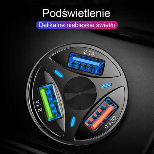 SZYBKA SAMOCHODOWA ŁADOWARKA 3xUSB QUALCOMM QC 3.0 na Arena.pl