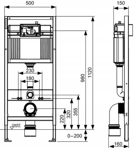STELAŻ PODTYNKOWY DO WC TOALETY ZE SPŁUCZKĄ TECE BASE 112CM WSPORNIKI na Arena.pl