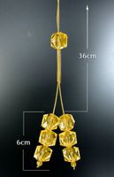 Upinacz dekoracyjny do firan żółte kryształki