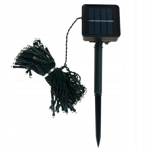 LAMPKI CHOINKOWE SOLARNE 100 LED 10m GIRLANDA CIEPŁE BIAŁE 8 FUNKCJI na Arena.pl