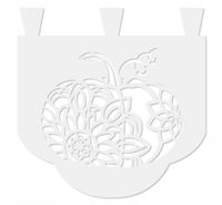 D76 Zazdrostka kuchenna firana ażurowa DYNIA jesień SZELKI 35x35 cm biel