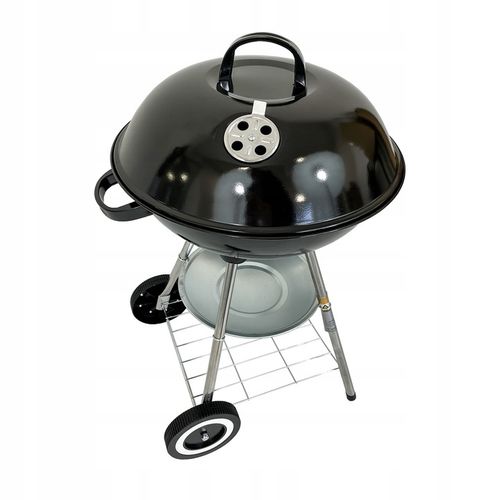 GRILL OGRODOWY WĘGLOWY OKRĄGŁY PRZENOŚNY POKRYWA RUSZT + 4 x MATA BBQ na Arena.pl