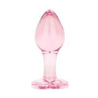 korek analny szklany easytoys różowy 7 cm