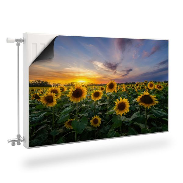 MAGNETYCZNA Mata Grzejnika Pole Słoneczników Zachód SŁOŃCA 80cm x 60cm zdjęcie 1