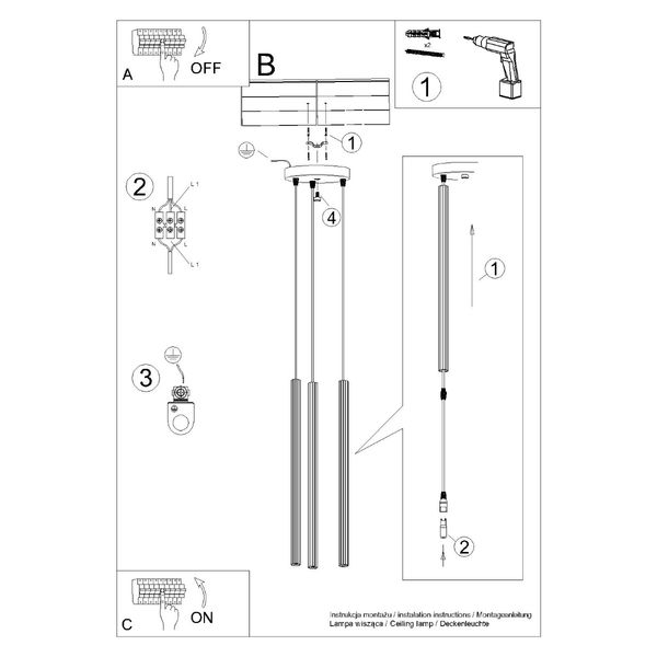 Lampa wisząca ARCHE 3P czarna zdjęcie 11