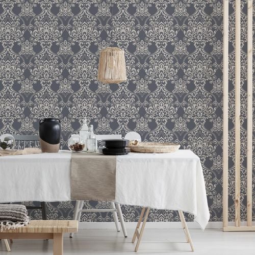 Tapeta Do Przedpokoju ORNAMENT Kwiatowy Modny Wzór na Arena.pl