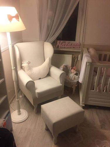 Fotel uszak niebieski gładki na Arena.pl