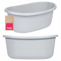 DUŻA MISKA WANIENKA OWALNA PLASTIKOWA Z UCHWYTAMI KOSZ NA PRANIE 45L SZARA