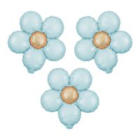 Balony foliowe Kwiaty niebieskie matowe, 45 cm 3 szt.