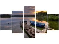 75CM 120 OBRAZ 5 ELEM ZACHÓD SŁOŃCA JEZIOREM WOLSZTYŃSKIM ŚCIENNY DRUK