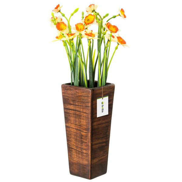 Wazon Ceramiczny Trapez  Brązowy flakon zdjęcie 1