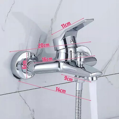 ZESTAW BATERIA WANNOWA PRYSZNICOWA KRAN DO WANNY UCHWYT WĄŻ SŁUCHAWKA CHROM na Arena.pl