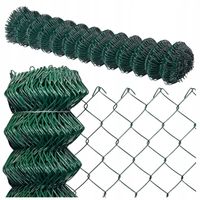 SIATKA OGRODZENIOWA 125 cm OCYNK + PCV ZIELONA drut 3,0 mm rolka 10mb 1,25m