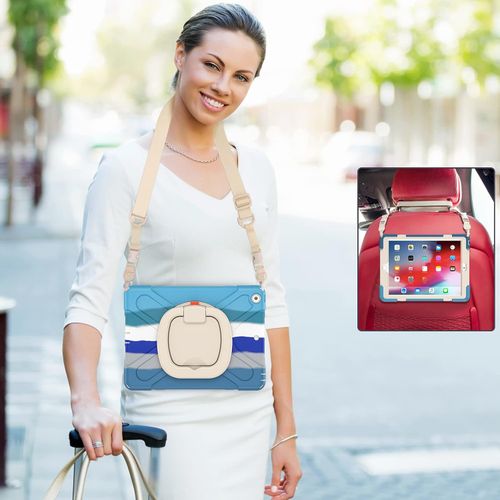 Etui do iPad 9/8/7 10.2" z Podstawką i Paskiem na Ramię Niebieskie na Arena.pl