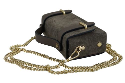 Zamszowa torebka Barberinis wizytowa - Beżowa ciemna na Arena.pl