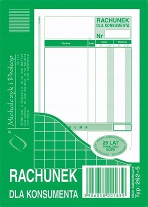 RACHUNEK DLA KONSUMENTA A6 262-5 WIELOKOPIA zdjęcie 1