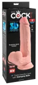 pipedream king cock plus 22,9 cm jasny - model z przyssawką i kulkami