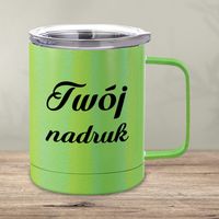 Metalowy kubek termiczny zielony opal 300 ml z Twoim nadrukiem