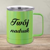 Metalowy kubek termiczny zielony opal 300 ml z Twoim nadrukiem