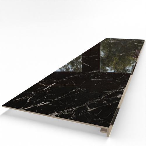 Gruba płytka schodowa 140 cm CZARNY MARMU POLER, bez nacięć, z miejscem LED na Arena.pl