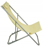 LEŻAK PLAŻOWY KRZESŁO TURYSTYCZNE DO OGRODU NA PLAŻĘ SKŁADANE BEŻOWE SUN