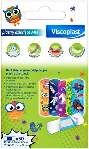 VISCOPLAST Zestaw Plastrow Dla Dzieci MIX 50 szt na Arena.pl