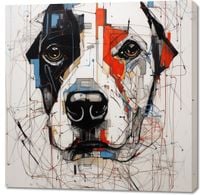 Obraz 100x100cm Przyrysowany Psiak