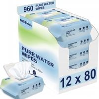 nicekids chusteczki nawilżane pure water wipes 99,9% wody 12x80 szt