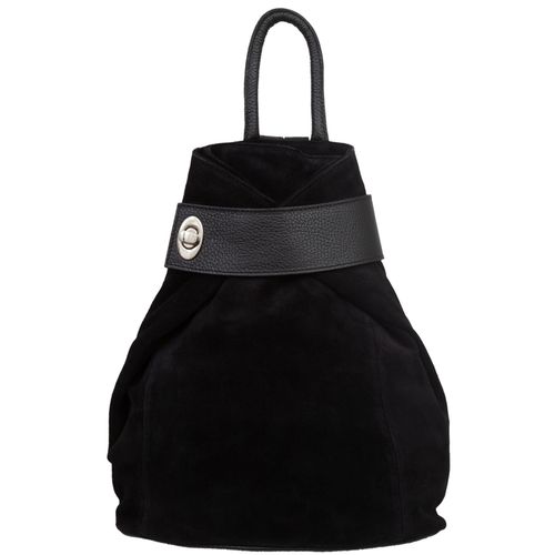 VERA PELLE plecak damski zamszowy elegancki trójkątny V697 czarny na Arena.pl