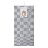 Ścierki kuchenne Mauro bawełna 200 g/m² komplet 50x70 cm srebrna kratka