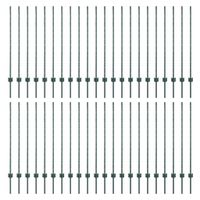 Słupki ogrodzeniowe 44 pcs Zielony 160 cm Stal