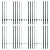 Słupki ogrodzeniowe 44 pcs Zielony 160 cm Stal