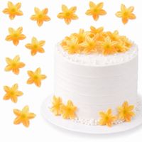 Kwiatki z opłatka MINI 2 cm Cieniowany Herbaciany 15 szt - dekoracja tortów