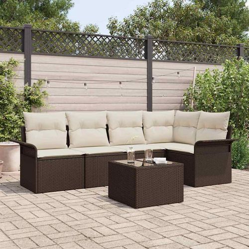 Zestaw Sof na Ogród 6 pcs 242.5 x 132.5 x 85 cm Polirattan na Arena.pl