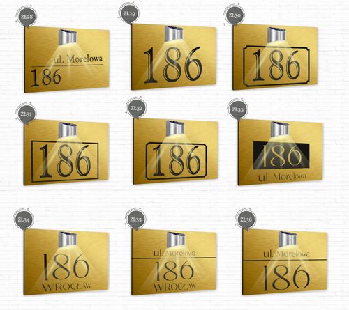 złota TABLICZKA podświetlana ADRESOWA numer domu aluminiowa 30x20 na Arena.pl