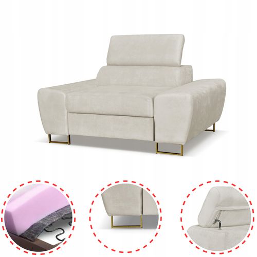 Zestaw mebli wypoczynkowych salonu Bosso Sofa 3os fotele beż Family Meble na Arena.pl