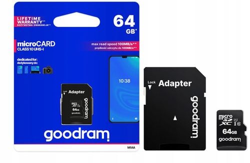 goodram karta pamięci microsd 64gb cl10 uhs i + adapter na Arena.pl